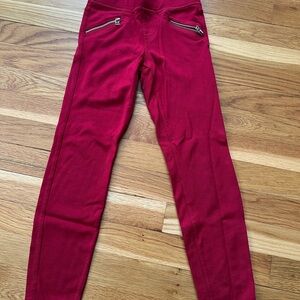 Forever 21 Kids Red Leggings with Zipper Accents